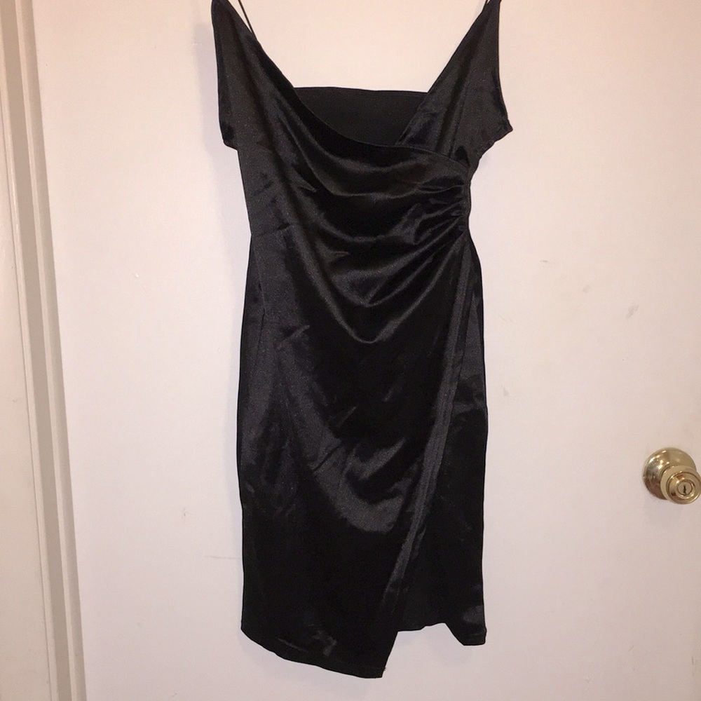 Sexy black dress with slit New years dress